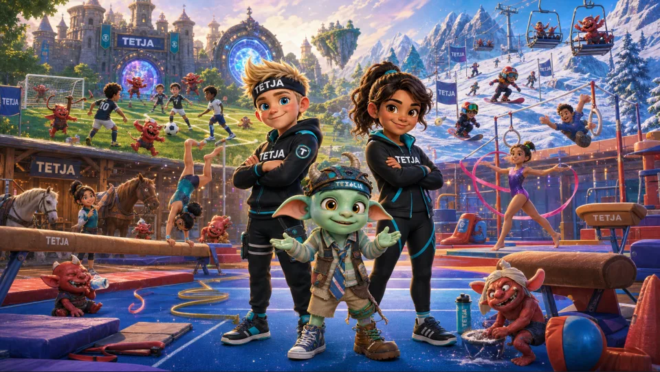 Worlds on Tetja — themed spaces with stories and play